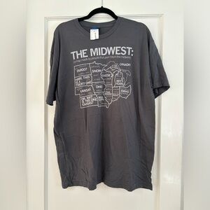 Midwest Raygun shirt NWT - Asphalt grey, unisex size XL, never worn